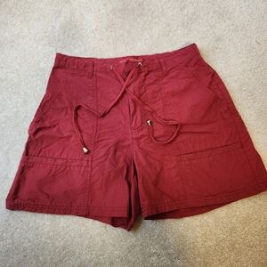 Gloria Vanderbilt Red Cargo Shorts Cotton Blend, Size 4